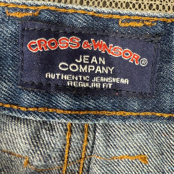 Cross & Winsor Mens Size 32x30 Blue Straight Leg Regular Fit Denim Jeans - Picture 4 of 8